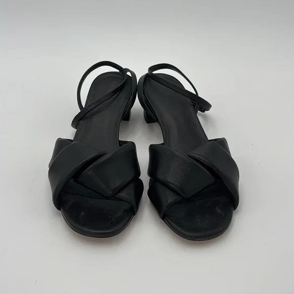 NEW Vince Rosalie Black Leather Block Heels 40 - Picture 3 of 5